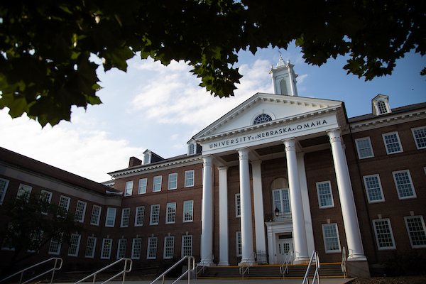 the front of uno's arts & sciences hall