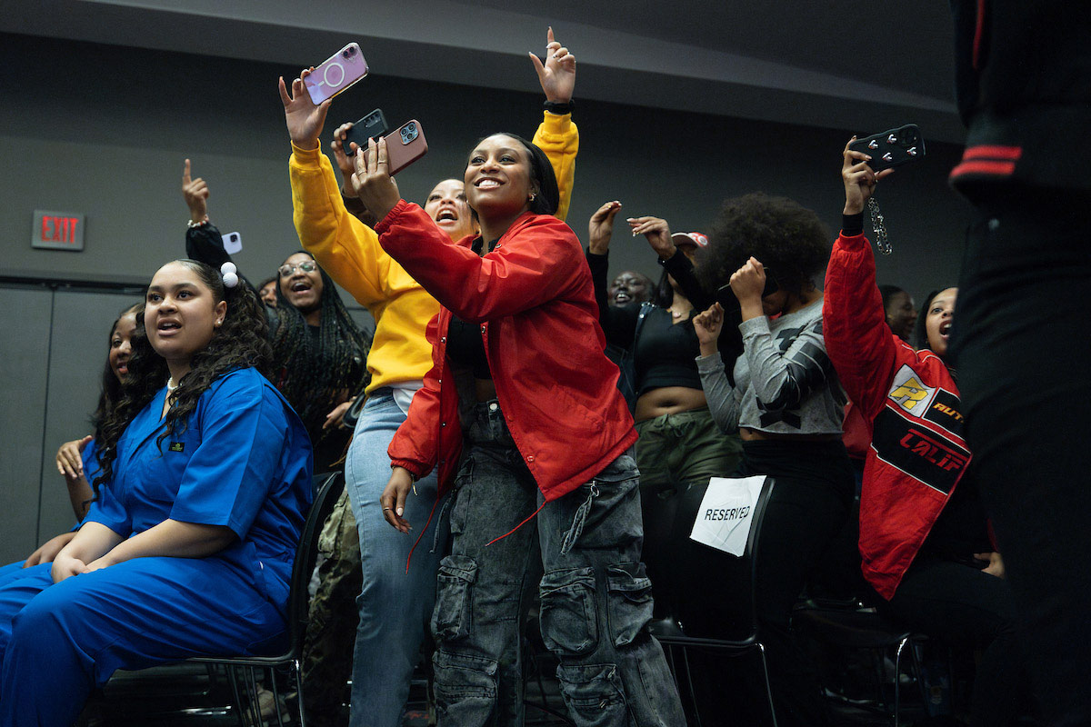 UNO students participate in the 2025 Divine Nine Stroll Off.