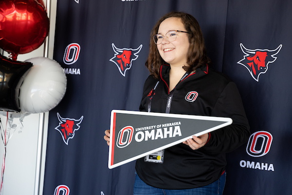 Student celebrating at an event.