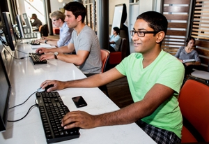students working on computers